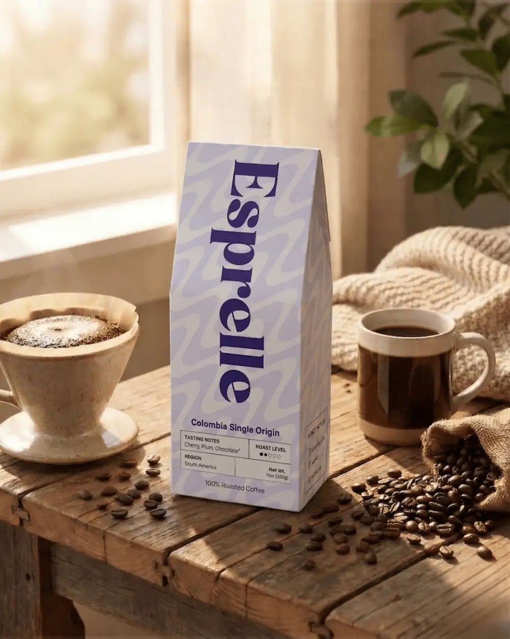 Freshly Brewed Esprelle Colombia Single Origin Coffee