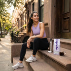 Woman Drinking Esprelle Colombia Single Origin Coffee After Her Run