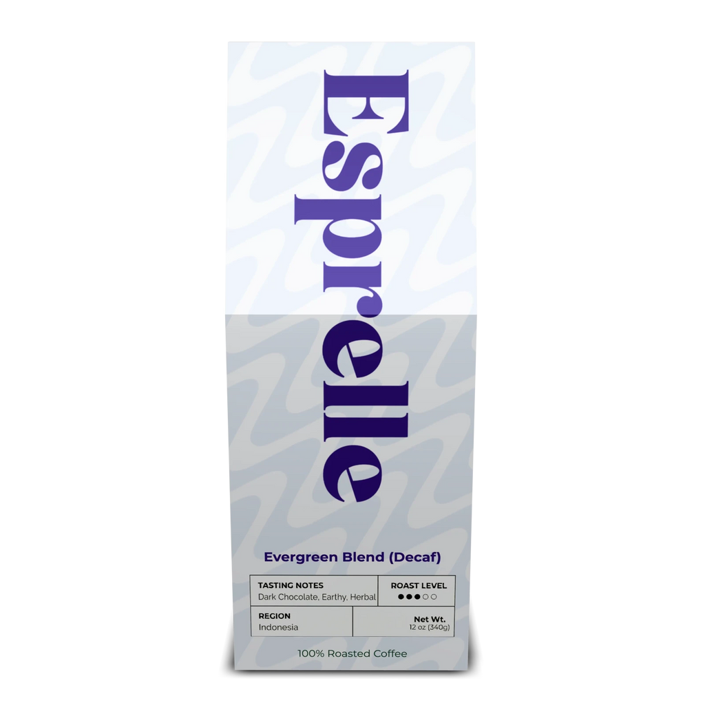 Esprelle Evergreen blend coffee packaging on a white background